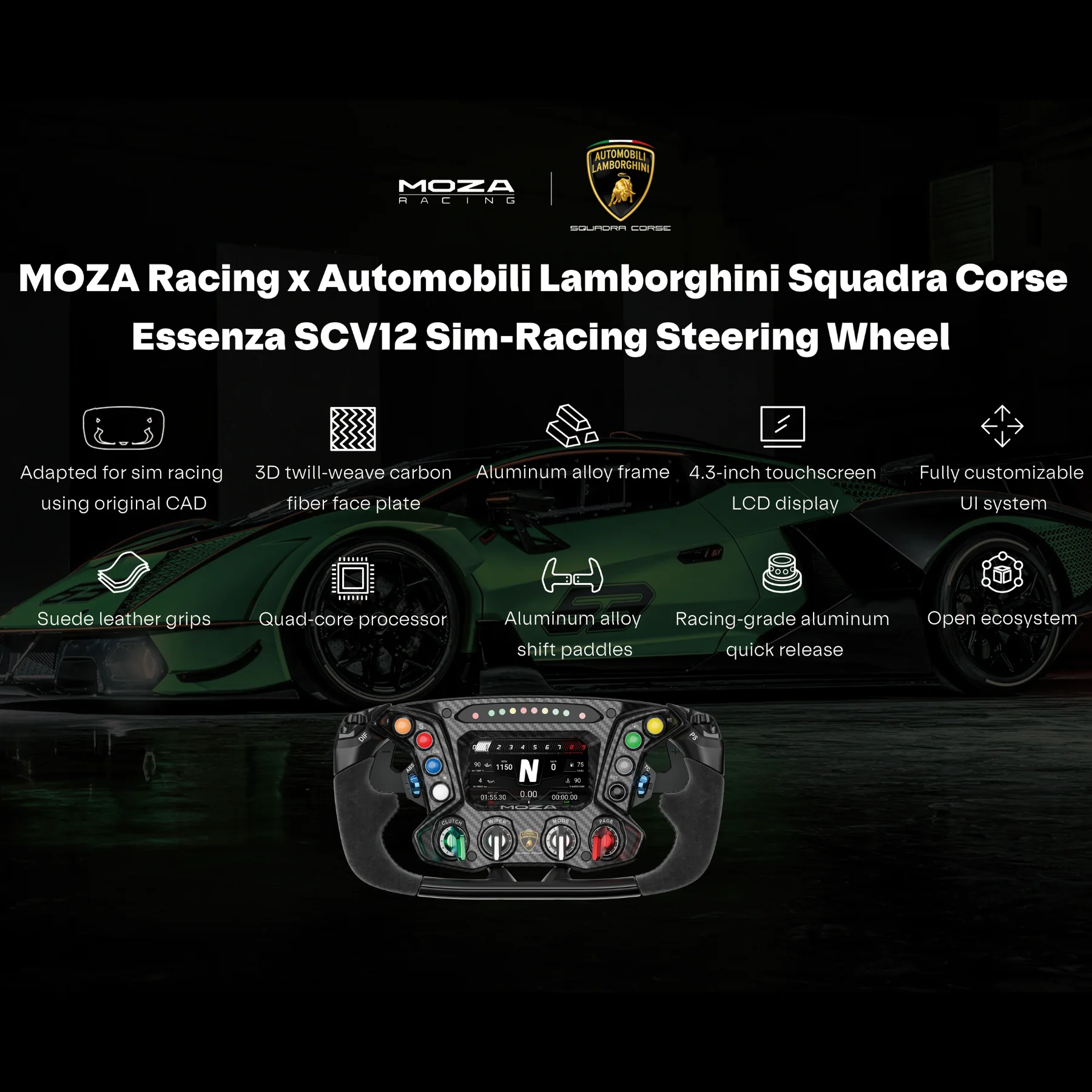 MOZA RACING Essenza SCV12 Sim-Racing Steering Wheel - Image 7
